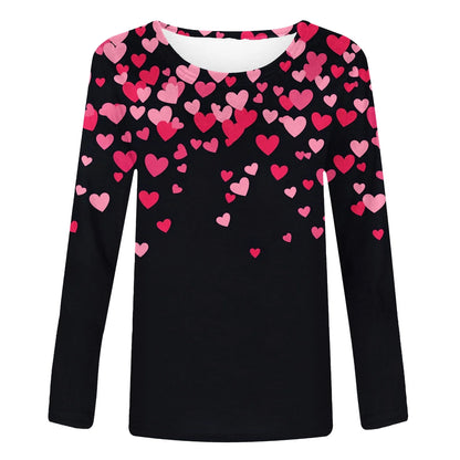 Valentine’S Day Shirts for Women Romance 3/4 Sleeve Shirts Casual Crew Neck Sweet Print Gift for Wife Tops