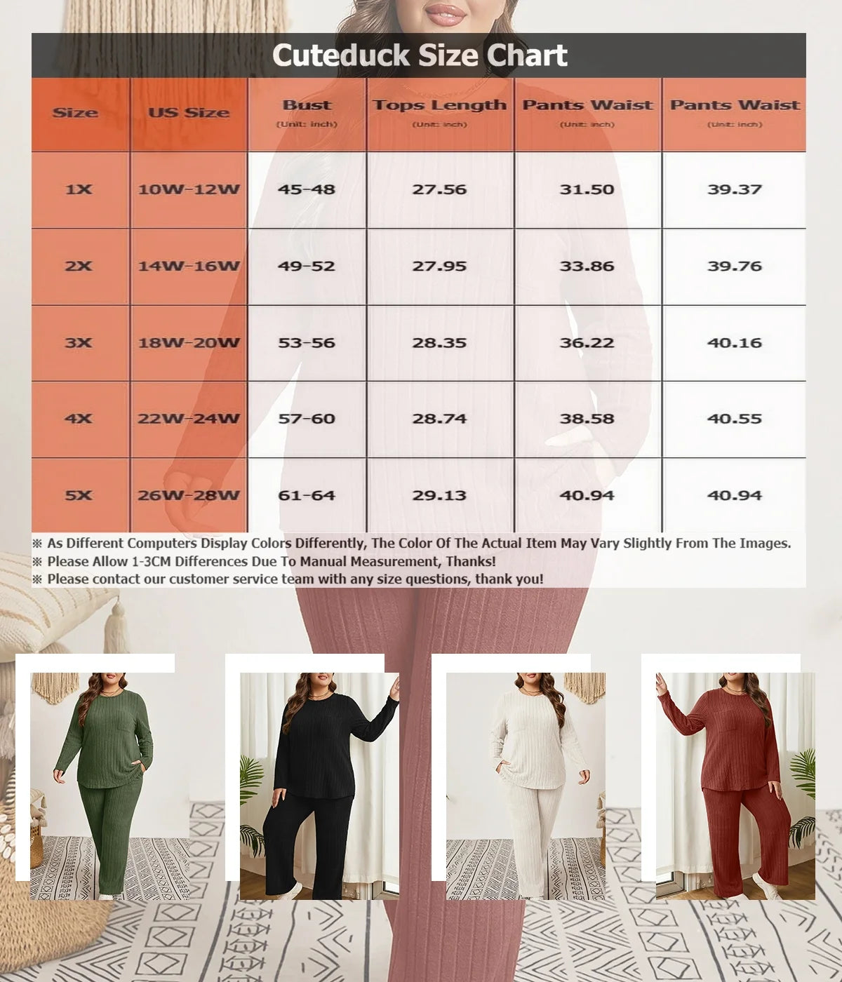 Womens plus Size Two Piece Lounge Sets Long Sleeve Wide Leg Pants Homewear Pajamas Set with Pocket (1X-5X)