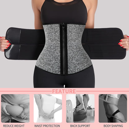 Neoprene Sauna Waist Trainer Corset Sweat Belt for Women Compression Cincher Band Workout Fitness Back Support