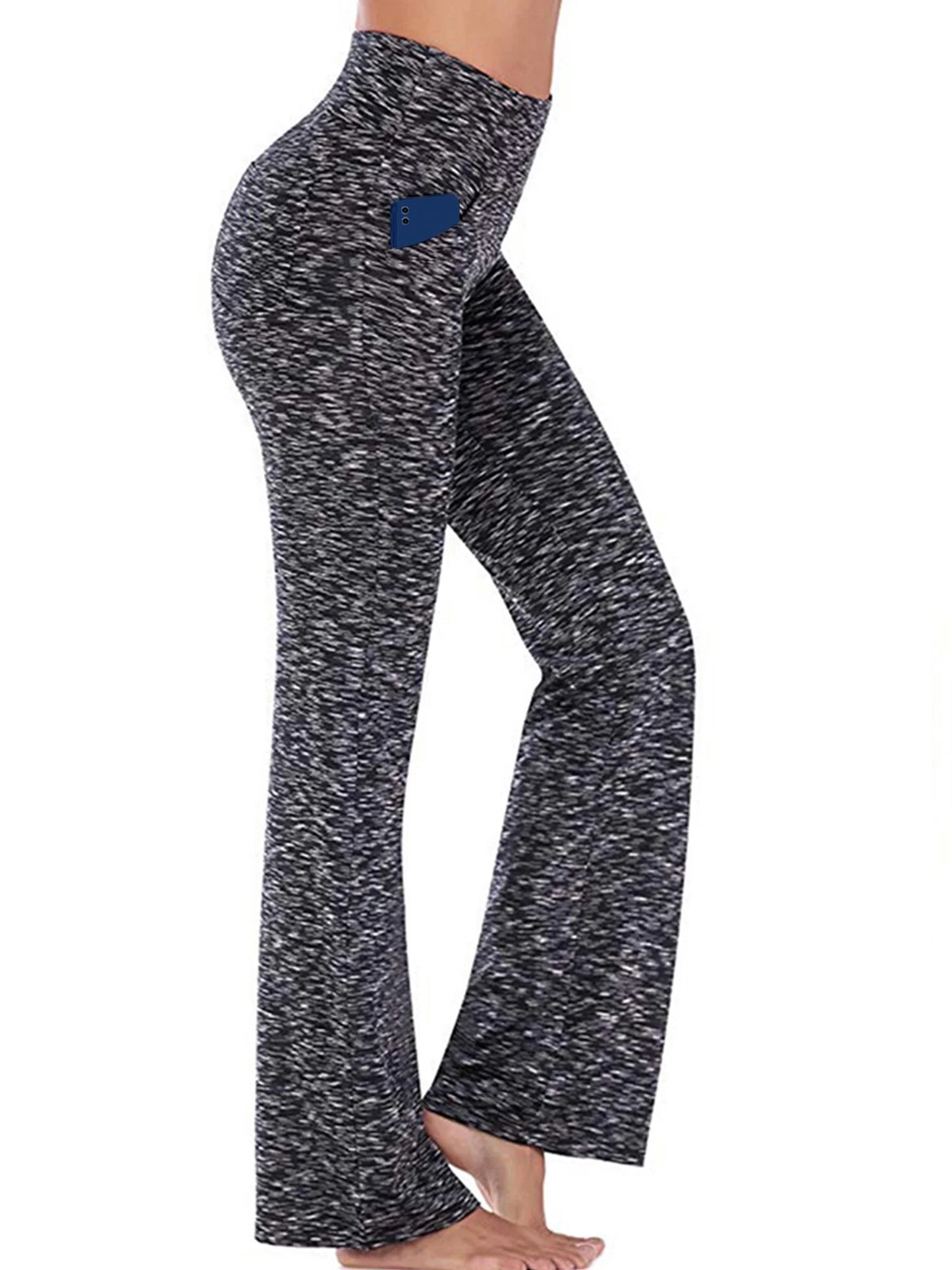 Womens Bootcut Yoga Pants Flare Legging with Pockets High Waist Lightweight Bottoms Workout Activewear Gray XL