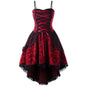 Cute Halloween Costumes for Women plus Size Womens Goth Corset Dress Steampunk Dresses Sleeveless Lace Trim Swing Clothes Spaghetti Strap Halloween Costumes