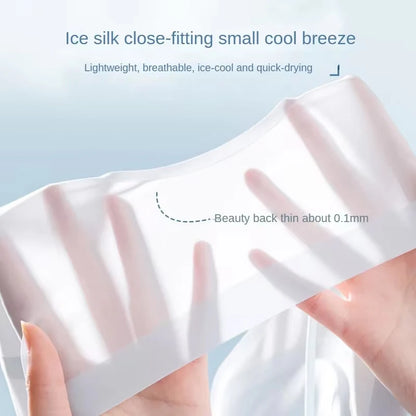 Ultra-Thin Breathable Ice Silk Top Bra Women'S Bustier Underwear Seamless Back Halter Vest Wrap Bra Small Chest Together