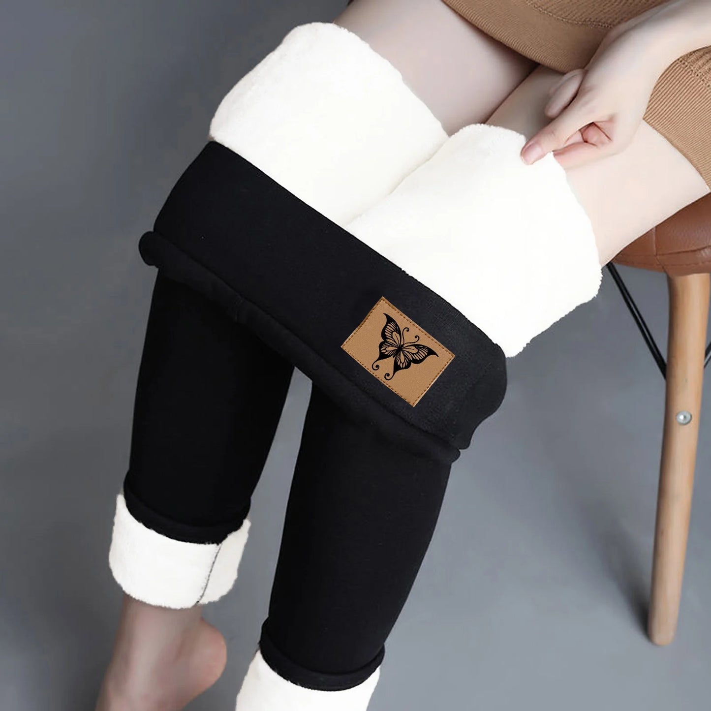 Super Thick Fleece Leggings for Women,Winter High-Waisted Leggings Fleece Lined Warm Pants,Elastic Slim Workout Yoga Tight