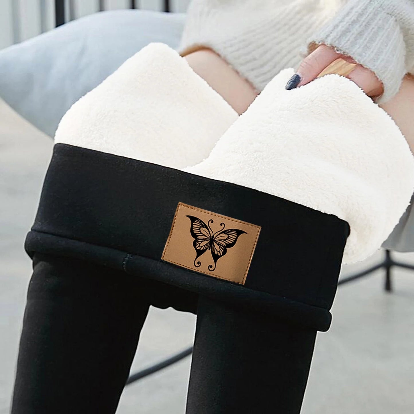 Super Thick Fleece Leggings for Women,Winter High-Waisted Leggings Fleece Lined Warm Pants,Elastic Slim Workout Yoga Tight