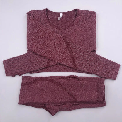 2021 New Active Wear Sets Women Workout Clothes Gym Wear Tracksuits Yoga Jogging Track Outfit Legging Long Sleeves Shirts Suits