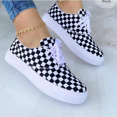 Women's Graffiti Print Sneakers – Lightweight Street-Style Trainers