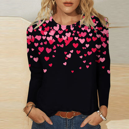 Valentine’S Day Shirts for Women Romance 3/4 Sleeve Shirts Casual Crew Neck Sweet Print Gift for Wife Tops