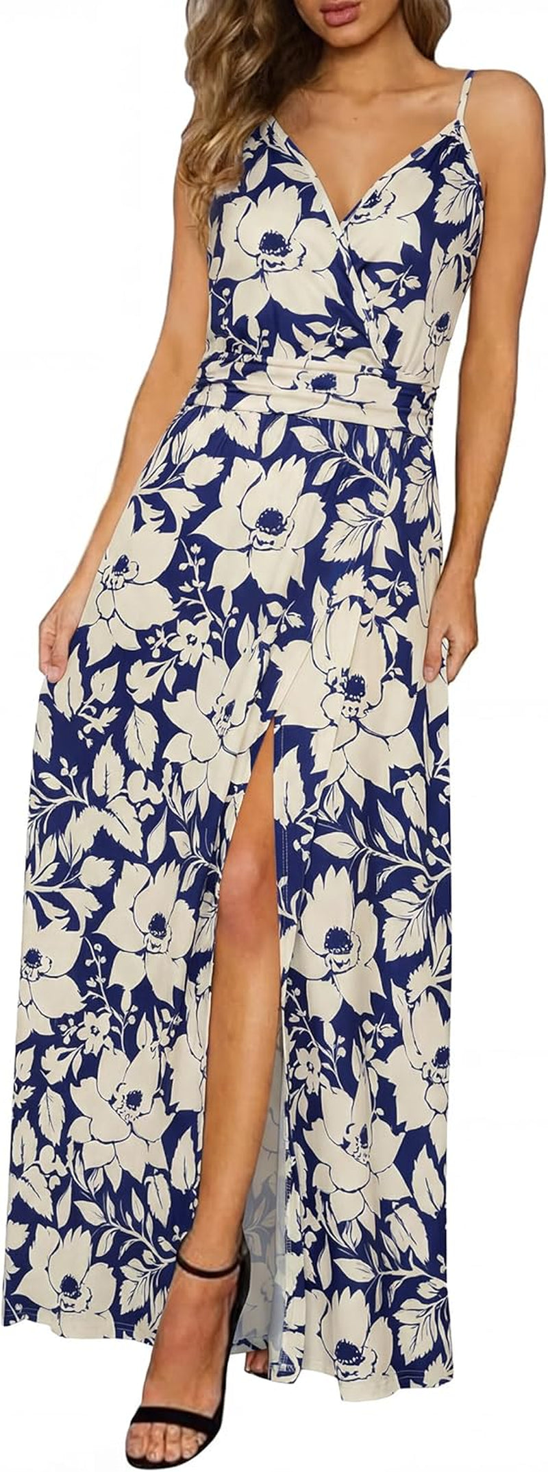 Women'S 2026 Lightweight Summer Wedding Guest Beach Vacation Casual V Neck Split Flowy Maxi Dress