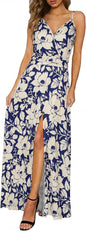 Women'S 2026 Lightweight Summer Wedding Guest Beach Vacation Casual V Neck Split Flowy Maxi Dress