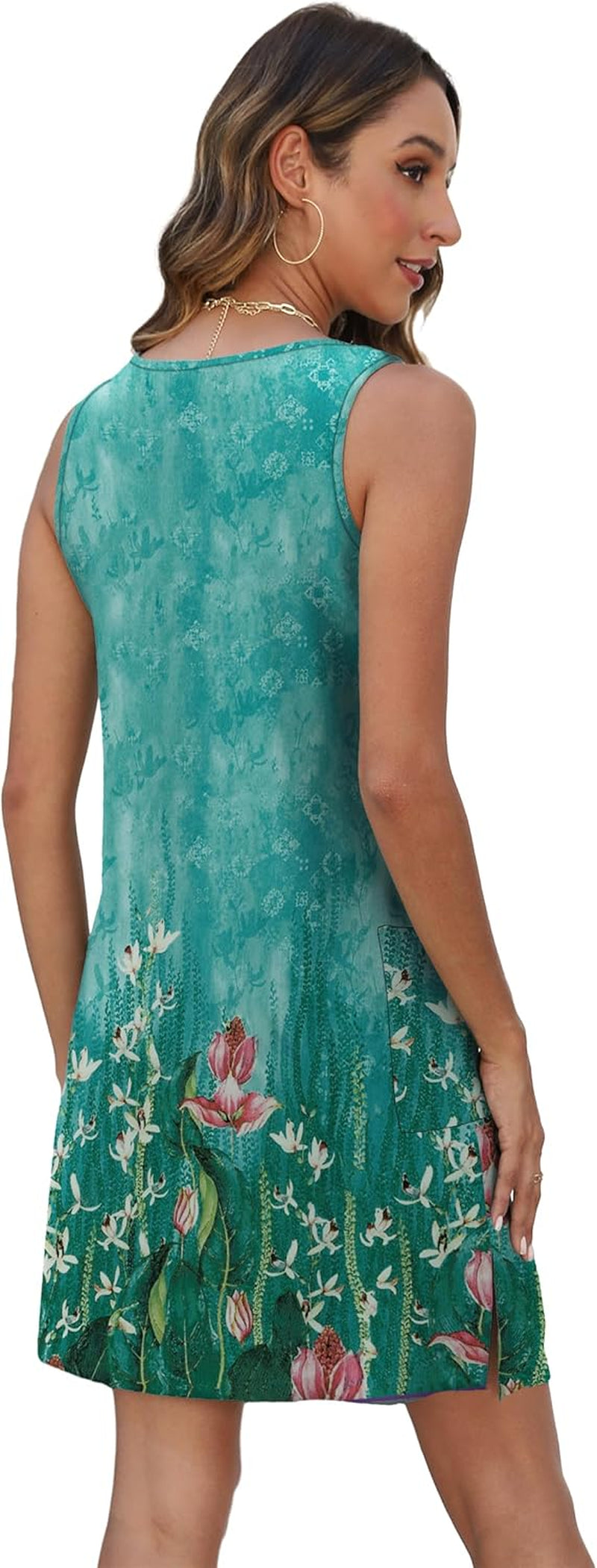 Coverup Summer Dresses for Women 2026 Eyelet Casual Loose Sleeveless Sundresses Tank Dresses with Pockets